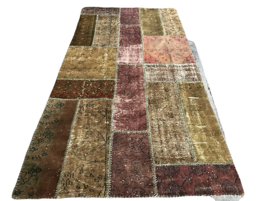 超超大判 288×144 トルコヴィンテージラグ パッチワーク アッシュ