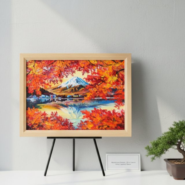 油彩画　「　秋　色　」　原画　額付 油絵 油彩 油彩画 絵 絵画【夜の秋】 | HIROSHI1990