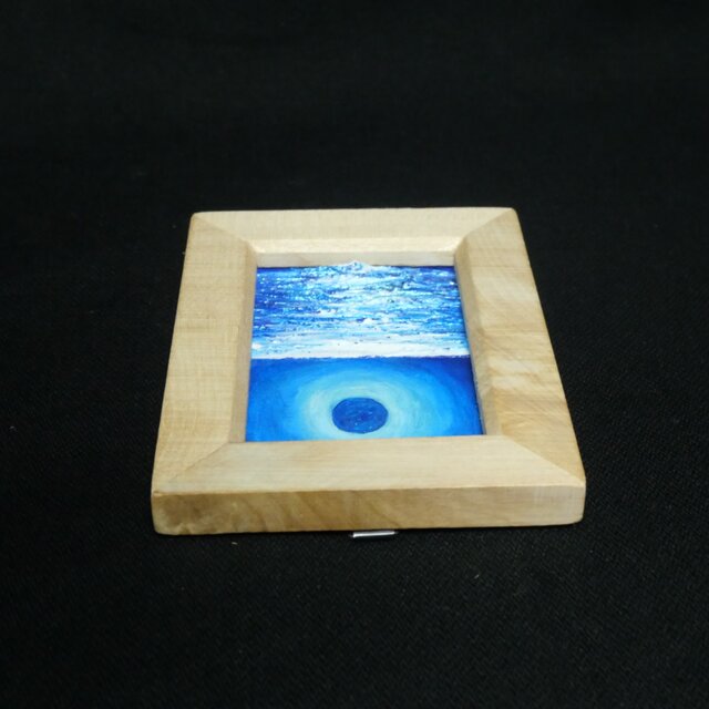 油絵 油彩 油彩画 絵 絵画 ミニ絵画【青い満月】 | iichi 日々の暮らし