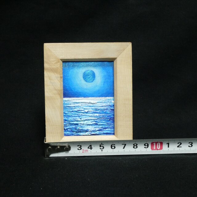 油絵 油彩 油彩画 絵 絵画 ミニ絵画【青い満月】 | iichi 日々の暮らし