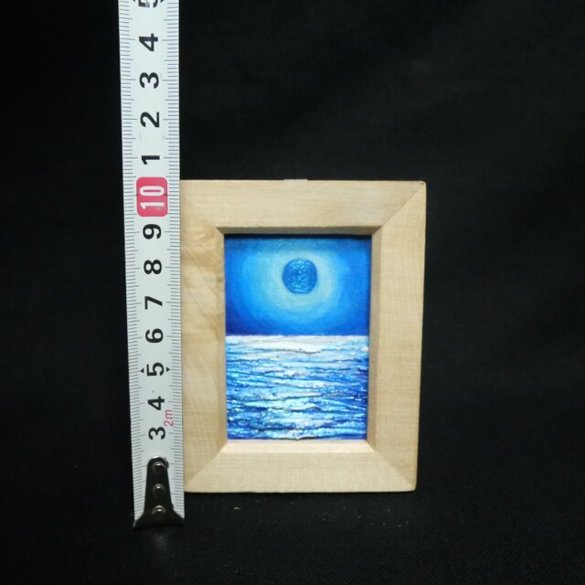 油絵 油彩 油彩画 絵 絵画 ミニ絵画【青い満月】 | iichi 日々の暮らし