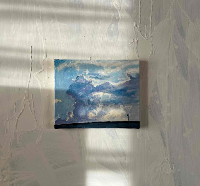 緻密な油絵 小作品 縦12cm 横16.5cm 原画 緻密な油絵 小作品 縦12cm 横16.5cm 原画