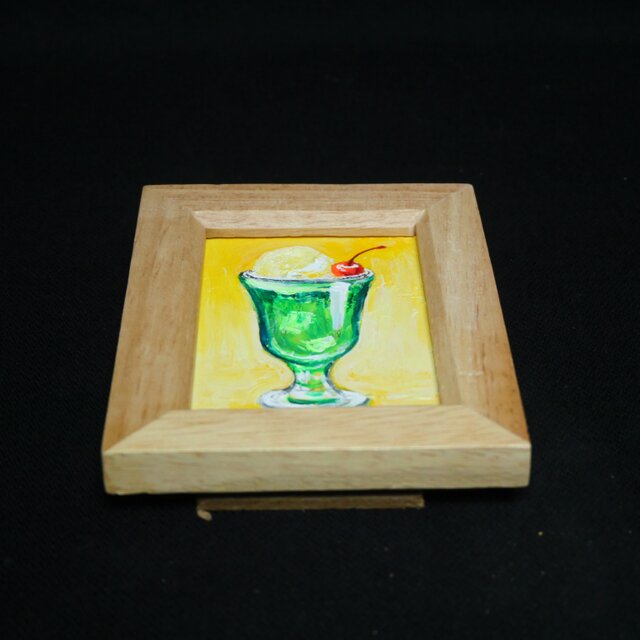 田中秀穎 作 油絵ミニサイズ 木製フレーム付き 田中秀穎 作 油絵ミニ