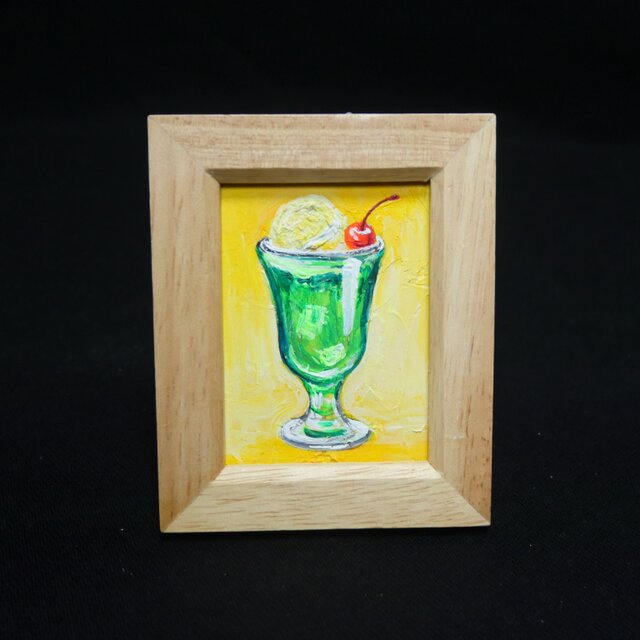 油絵 油彩 油彩画 絵 絵画【クリームソーダ】 e8eab0ddd371f8e8086e126a726a15