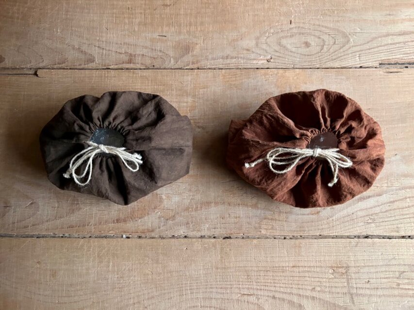 柿渋染めの巾着（柿渋） | iichi 日々の暮らしを心地よくする