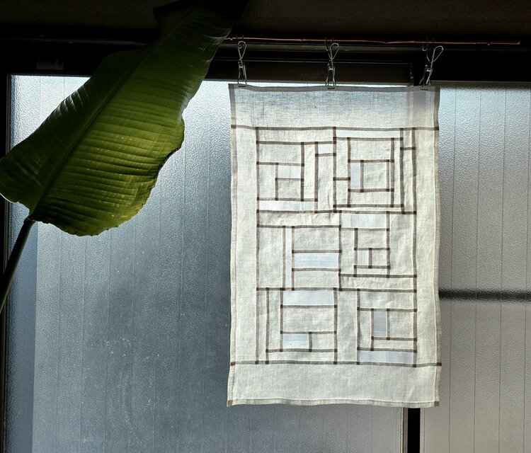 ポジャギ リネン シルク 白 小窓 | iichi 日々の暮らしを心地よくする