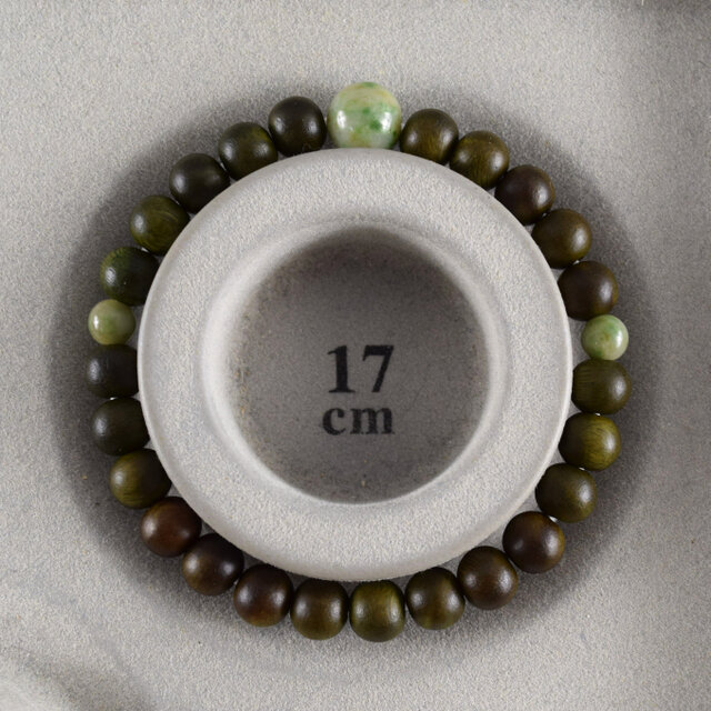 8mm 緑檀 独山玉 仕立て ブレスレット 京都 手作り 腕輪 UDA226