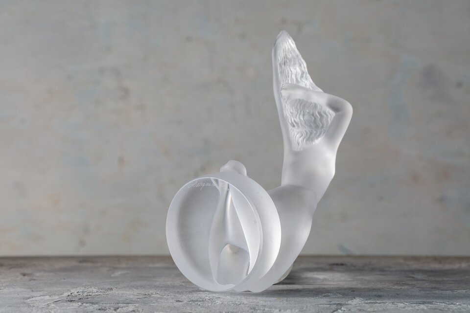 極美品★ラリック クリシス lalique Chrysis フランス アールデコ ルネ・ラリック クリシス クリスタル カーマスコット フランス 1990