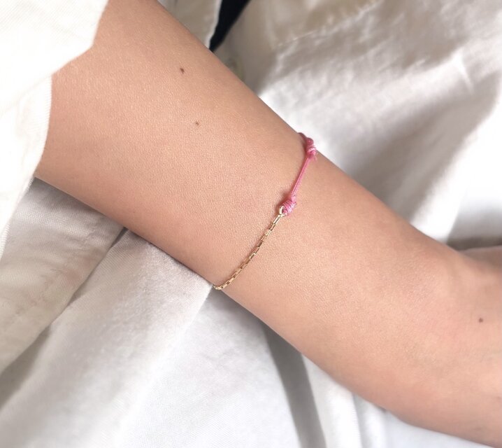 azalea rose 14kgf×ナイロンコード ブレスレット ピンク | iichi 日々