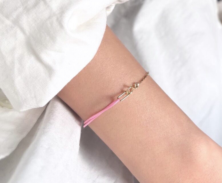 azalea rose 14kgf×ナイロンコード ブレスレット ピンク | iichi 日々