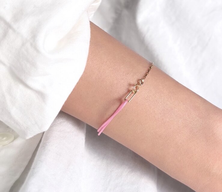 azalea rose 14kgf×ナイロンコード ブレスレット ピンク | iichi 日々