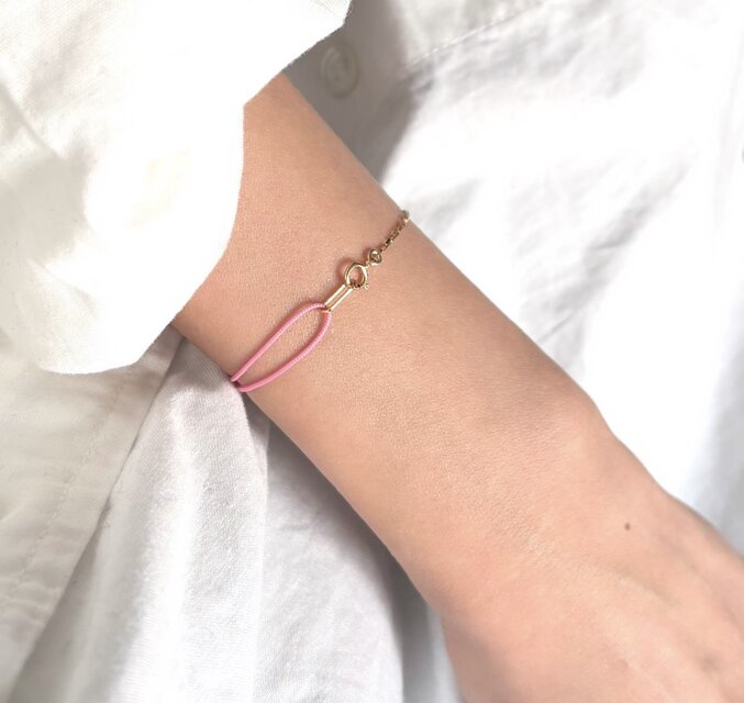 azalea rose 14kgf×ナイロンコード ブレスレット ピンク | iichi 日々