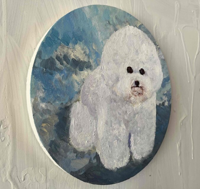 絵画 『ビジョンフリーゼ全身像20261』油彩 原画 丸形アートパネル