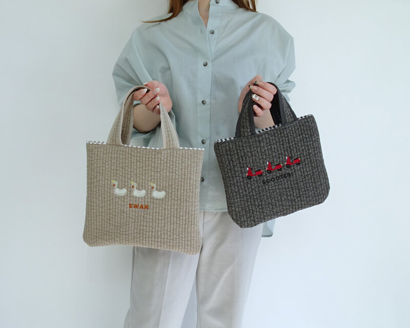 B5スッポリ【キッズバッグからママのちょっとそこまで】ヌビ刺繍トート