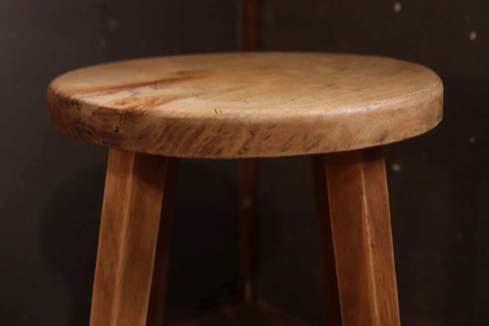 №120 木製丸椅子 スツール アンティーク家具 インテリア イス 55462
