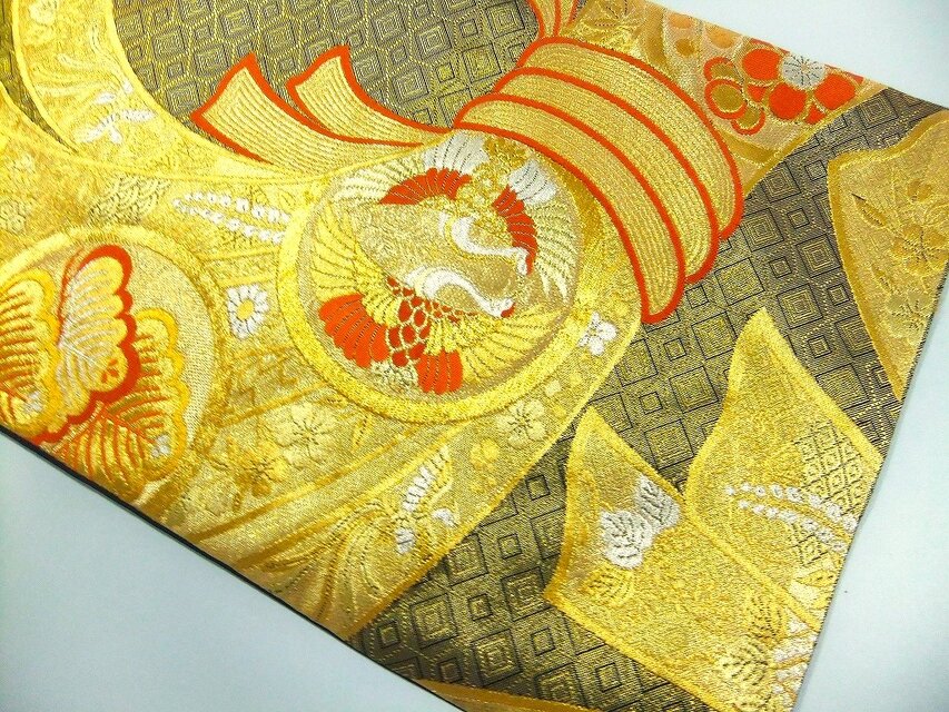 16)2427】約30×59cm/佐賀錦/テーブルセンター/和風/帯リメイク/日本製