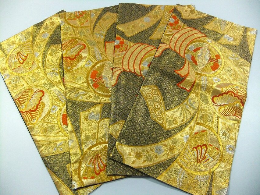 16)2427】約30×59cm/佐賀錦/テーブルセンター/和風/帯リメイク/日本製