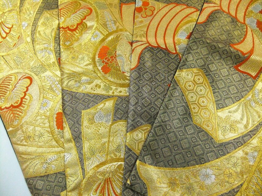 16)2427】約30×59cm/佐賀錦/テーブルセンター/和風/帯リメイク/日本製