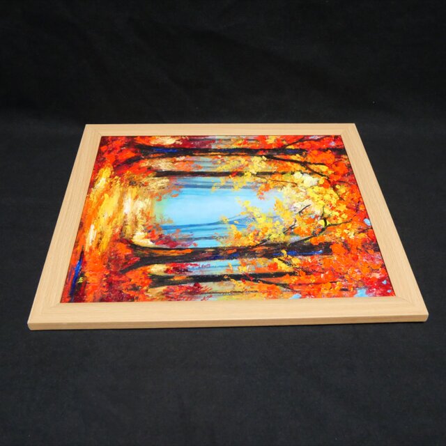 秋の贈り物｜油彩画 油絵「紅葉の回廊」壁掛け 絵画 インテリア アート