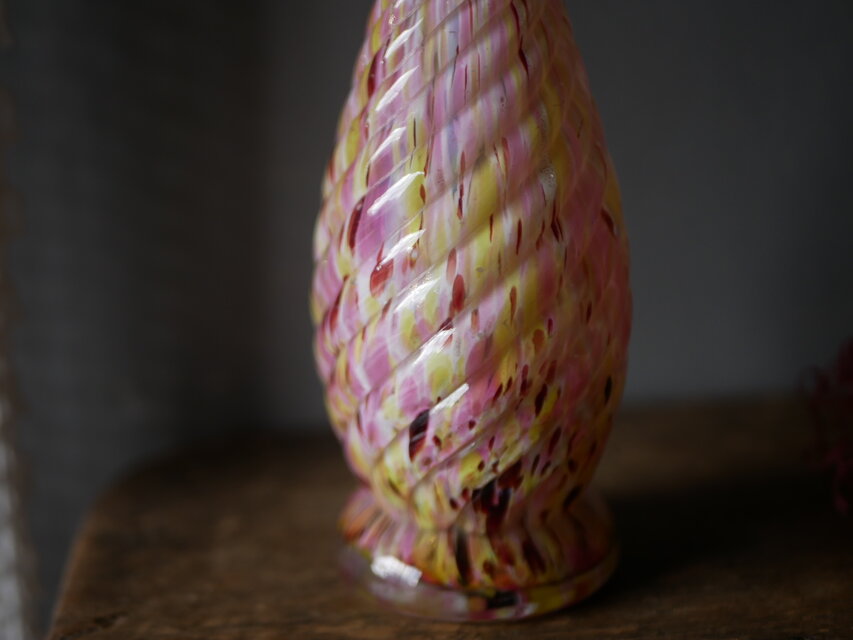 クリシー 花瓶 フラワーベース ピンクベース フランスヴィンテージ