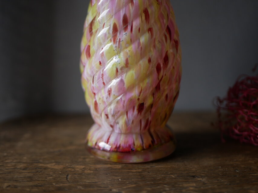 クリシー 花瓶 フラワーベース ピンクベース フランスヴィンテージ