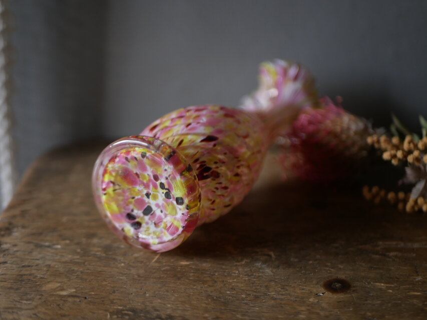 クリシー 花瓶 フラワーベース ピンクベース フランスヴィンテージ