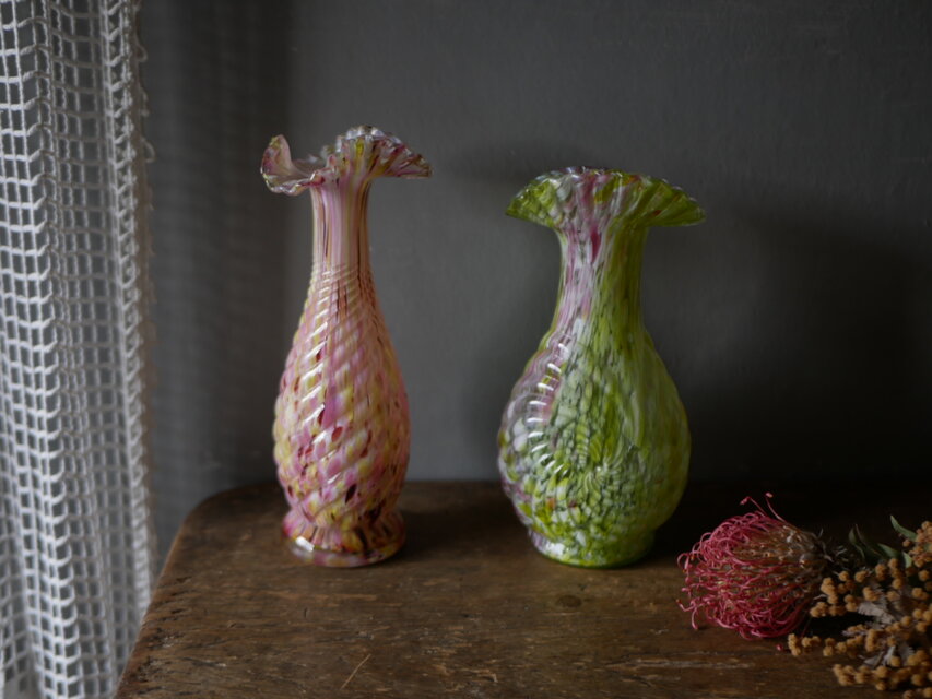 クリシー 花瓶 フラワーベース ピンクベース フランスヴィンテージ