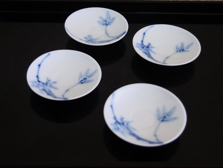 染付細竹高盛絵付豆皿 4枚組 小皿 | iichi 日々の暮らしを心地よく