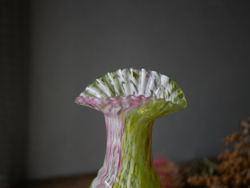 クリシー 花瓶 花器 イエローべース フランスヴィンテージ ブロカント