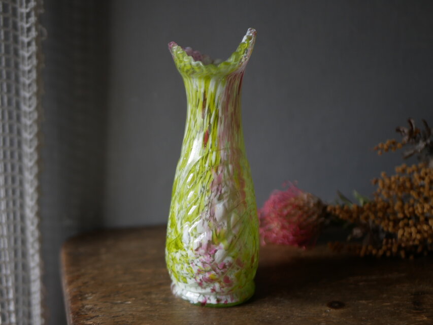 クリシー 花瓶 花器 イエローべース フランスヴィンテージ ブロカント