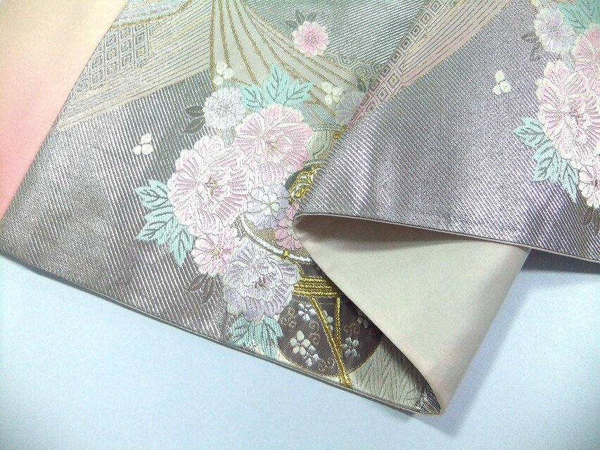16)2429】30.5×87cm/鼓小花文様/テーブルセンター/和風/帯リメイク