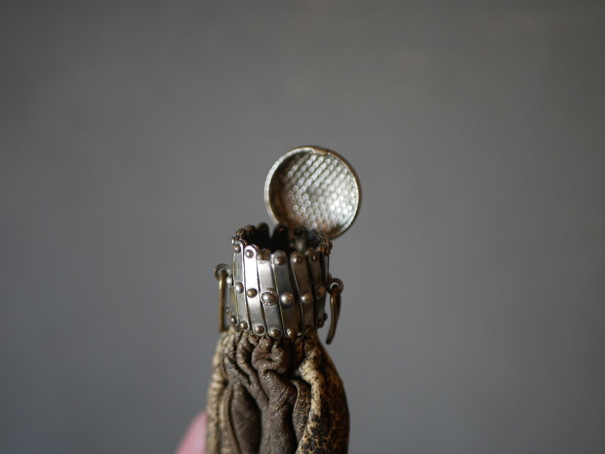 レザーのコインパース コインケース ポルトモネ フランスアンティーク