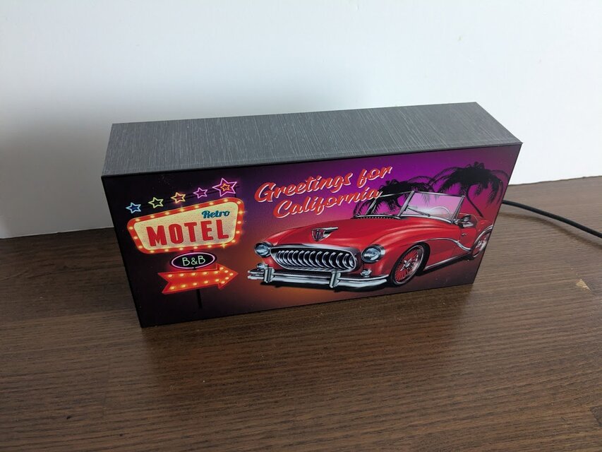 【Lサイズ】モーテル アメ車 レトロ 看板 置物 アメリカン雑貨 ライトBOX Lサイズ】モーテル アメ車 カリフォルニア ドライブ ダイナー ガレージ