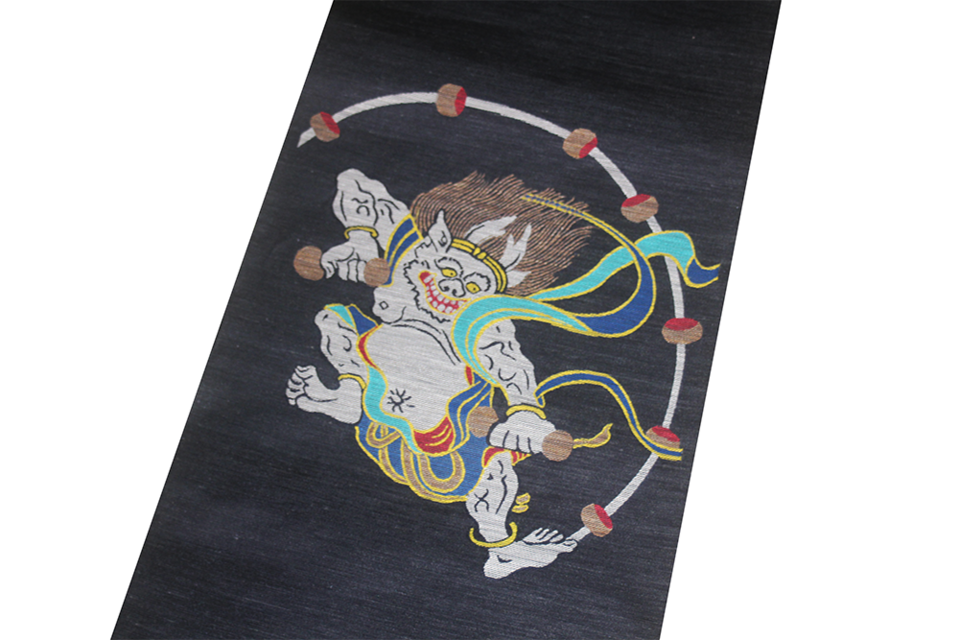 西陣織 麻絹なごや帯 「雷神図」 | iichi 日々の暮らしを心地よくする