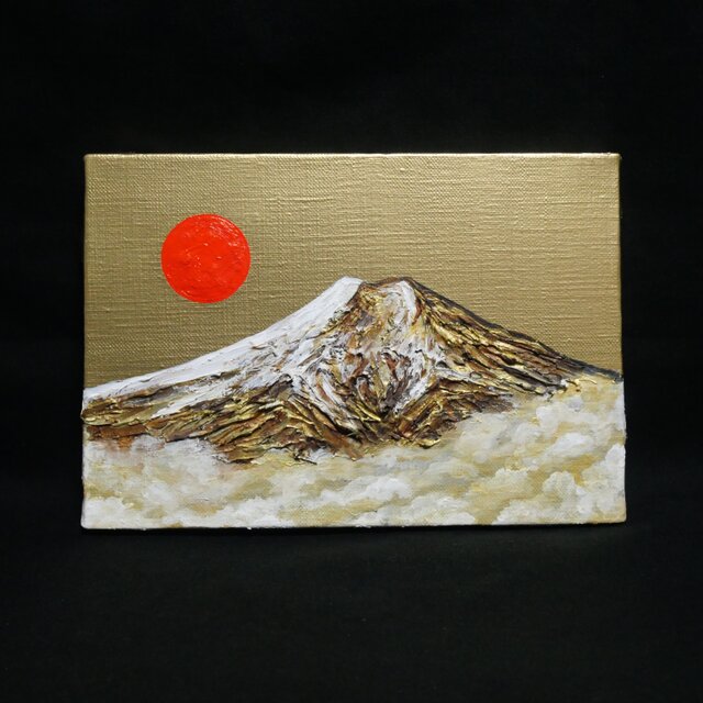 開運インテリア】油彩画「黄金富士に旭日」SM号 | iichi 日々の暮らし