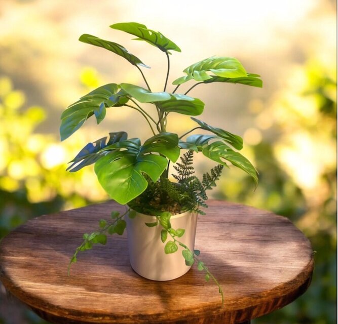 光触媒　人工観葉植物　ウォールグリーン フェイクグリーン　モンステラ130 光触媒 人工観葉植物 ウォールグリーン フェイクグリーン モンステラ