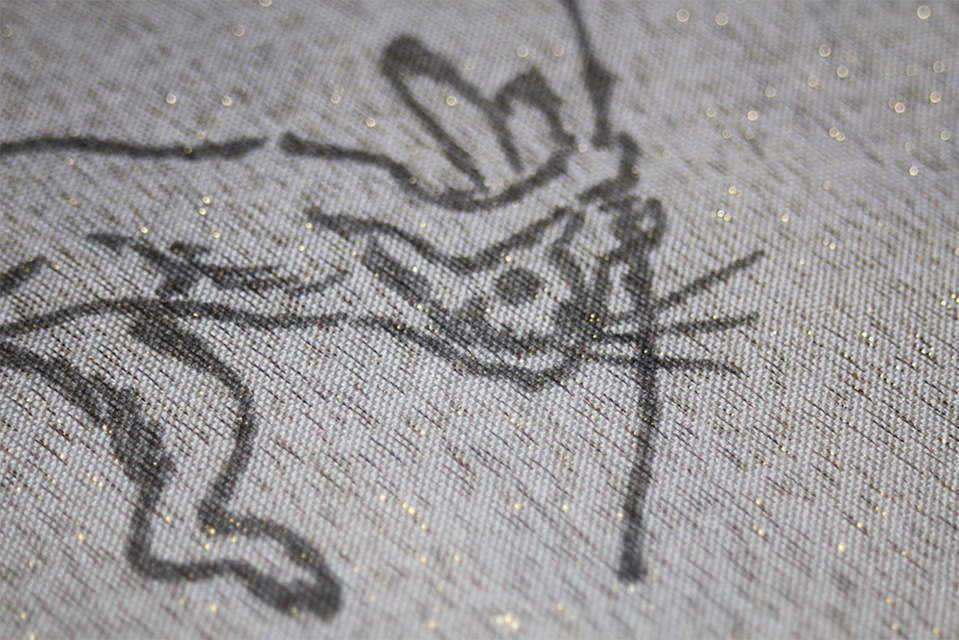 正絹半幅帯｜銀箔モク糸×捺染「鳥獣戯画」 | iichi 日々の暮らしを