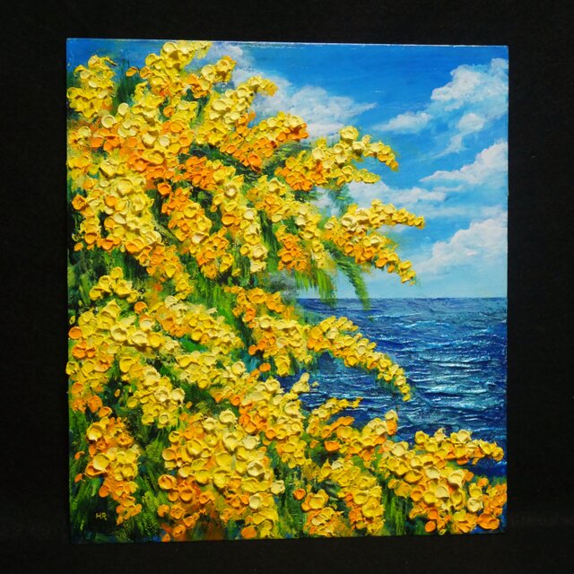 油絵 絵画 ミモザ【A3】 【公式通販】