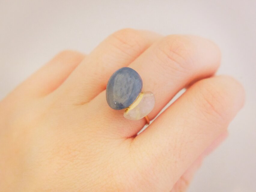 天然石の金継ぎリング］タンザナイト×ルチルクォーツ | iichi 日々の