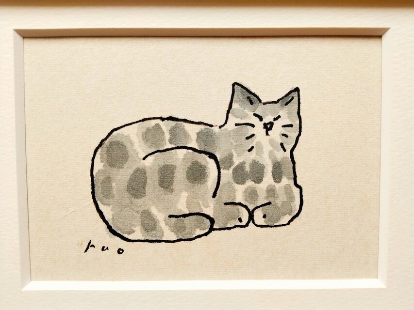 一点物 原画】「キジトラ猫∣ドローイング」 2L木製額縁入り・ペン画