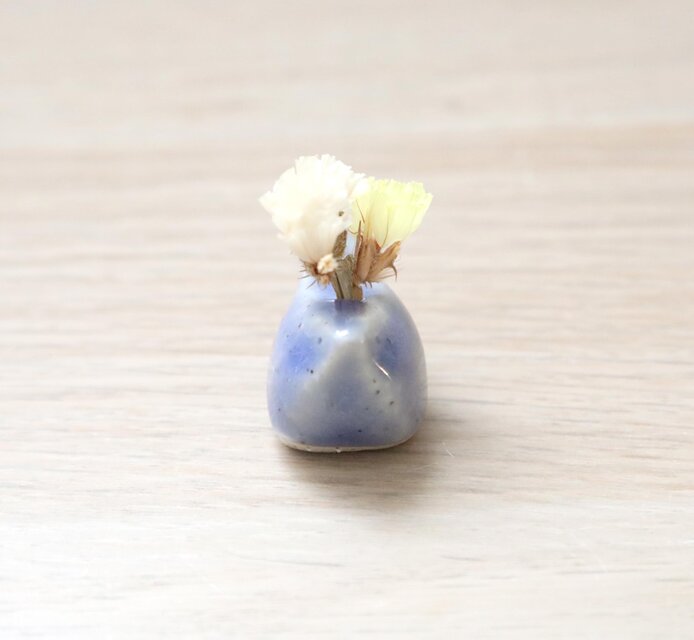 小鳥の花挿しオブジェ シーブルー ＊ ドライフラワー付き | iichi 日々