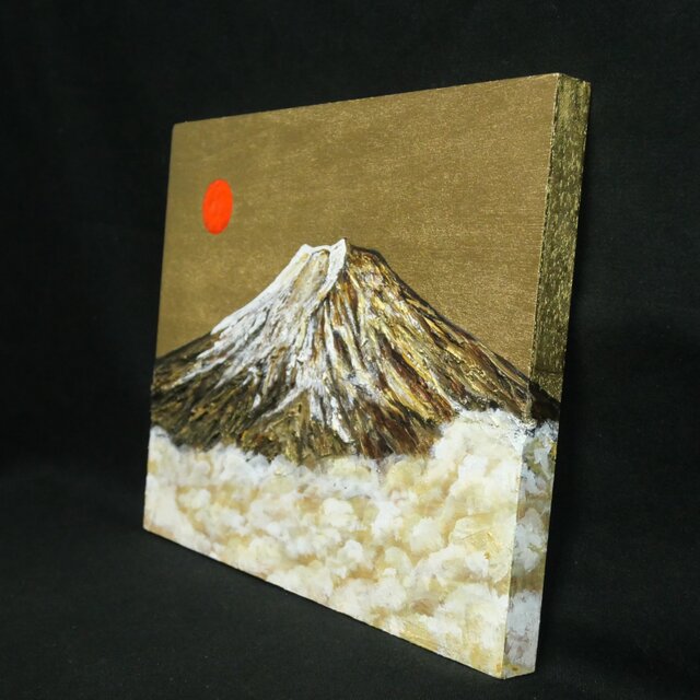 絵画　油彩画　油絵の具　画材　木製ボード　楼台　原画 油絵「黄金の輝きが放つ生命力」絵画 油彩画 木製パネル 壁掛け
