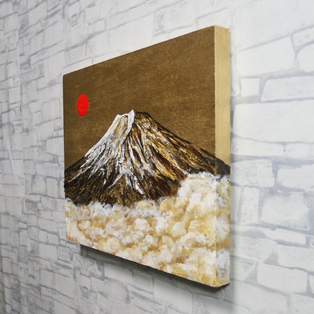 油絵「黄金の輝きが放つ生命力」絵画 油彩画 木製パネル 壁掛け