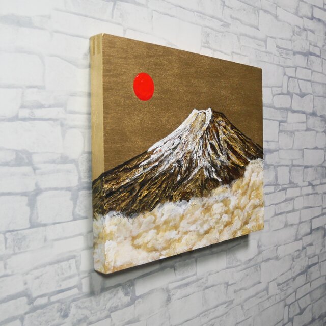 油絵「黄金の輝きが放つ生命力」絵画 油彩画 木製パネル 壁掛け