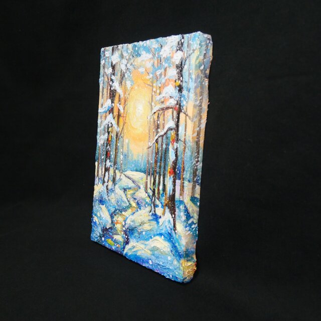油絵 原画【黄金色の冬】油彩画 風景画 インテリア 壁掛け 絵画