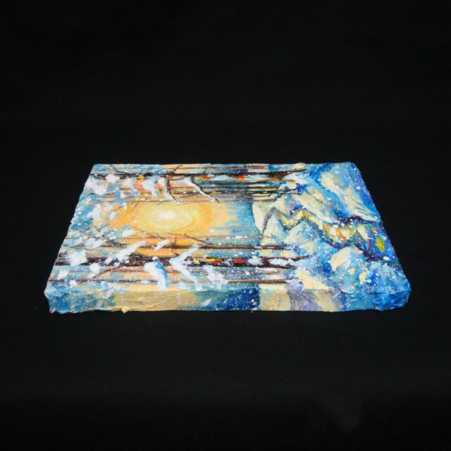 油絵 原画【黄金色の冬】油彩画 風景画 インテリア 壁掛け 絵画