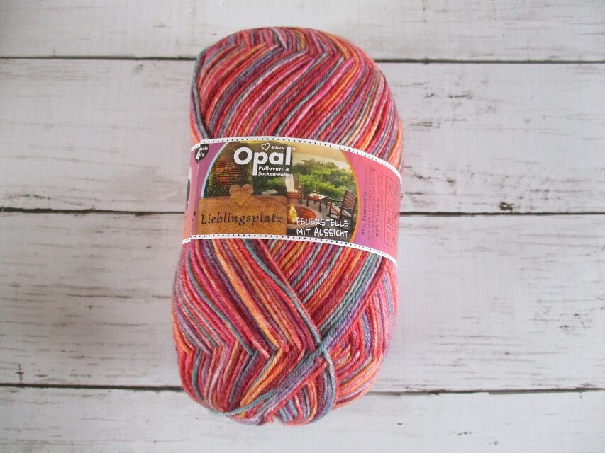 手編みソックス 冷え対策 ジョグレスストライプ Opal 11463 & Uni