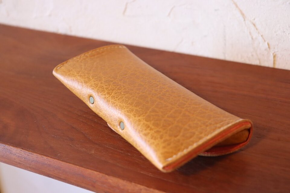 レザーメガネケース 貼り合わせ 革 眼鏡ケース ハンドメイド 2209