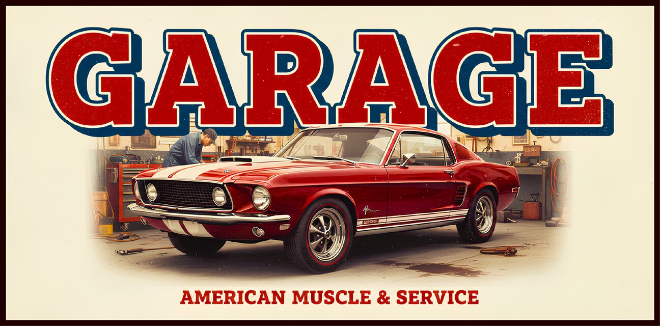 オーダー無料 Lサイズ】マッスルカー ガレージ アメリカン アメ車 店舗