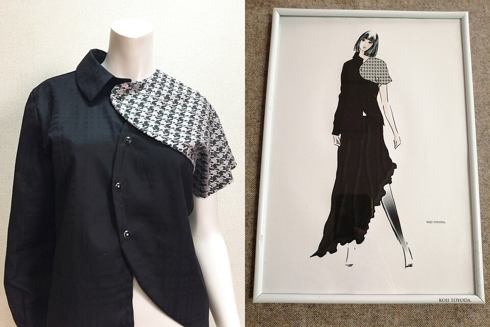 1点もの・デザイン画付き】綿ジャガード＆ケミカルレース変則 